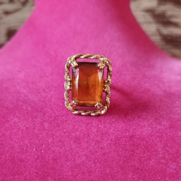 Jewelry - Sarah Coventry Wild Honey Rhinestone Ring, Adjustable, ca. 1970